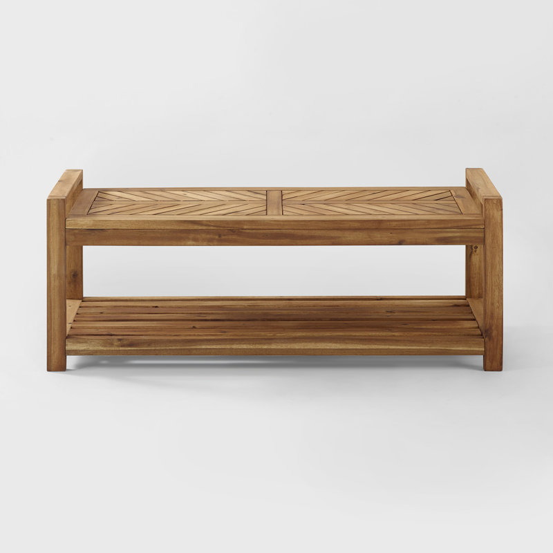 Abhithi Solid Wood Acacia Outdoor Bench, Brown