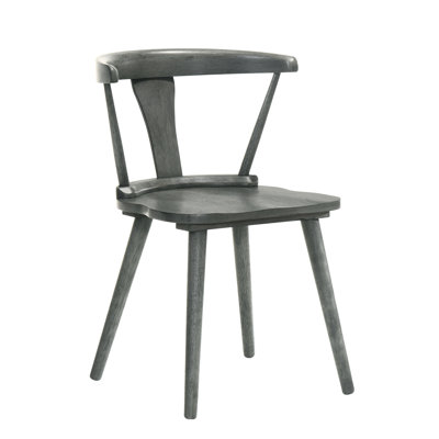 Two Vintage Solid Wood Dining Chairs Gray In Color Multi - Purpose For Kitchen And Extra Seating Living Room Easy Assembly With Tools Of 2 Rustic Side Frame Ideal Spaces Setup All Required Parts