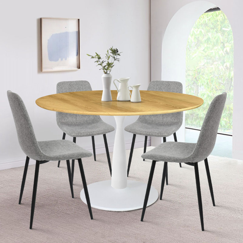 Ensemble de salle à manger 4 personnes avec table basse l 35 po Bassey, Gris, Noir