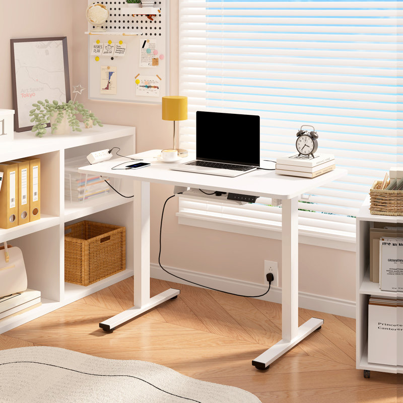 Bureau debout à hauteur ajustable Home Office, Blanc