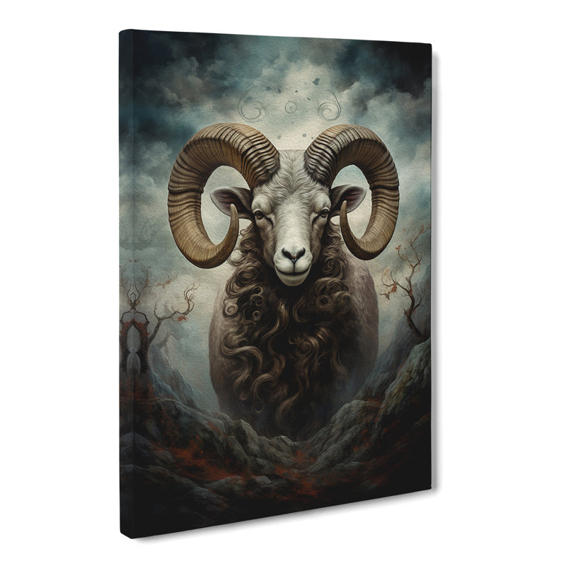 Ram Sheep Romanticism - Wrapped Canvas, 60cm H x 40cm W x 3cm D