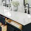 Ensemble de meuble-lavabo double en bois massif 66 po avec plateau en quartz blanc 1,5 po Thornaby, lavabos ovales-94790196-130599116