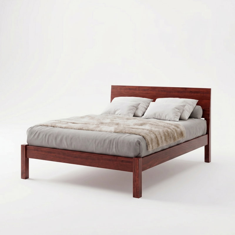 Ivor Solid Wood Bed, Double (4'6), Red Wood