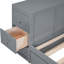 Lit de jour gris simple avec rangement pour accessoires pour cheveux, lit gigogne - Structure en bois robuste-350921458