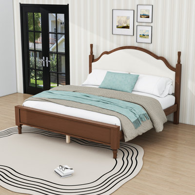 Base de lit plateforme en bois avec tête de lit