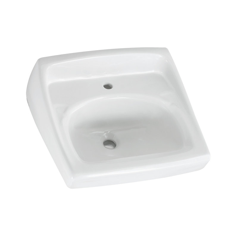 American Standard Lucerne 18.25'' White Ceramic Rectangular Bathroom Sink with Overflow, Single Hole