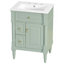 Meuble-lavabo de 24 po avec lavabo, armoire de salle de bain avec tiroir rabattable, tablette réglable, structure en bois d'hévéa massif, panneaux de fibres à densité moyenne et poignées en métal-1270709897