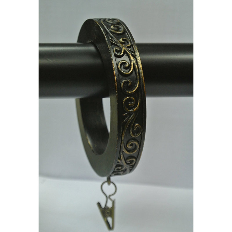 Anneau de rideau large scroll designer Harrelson, Doré brulé