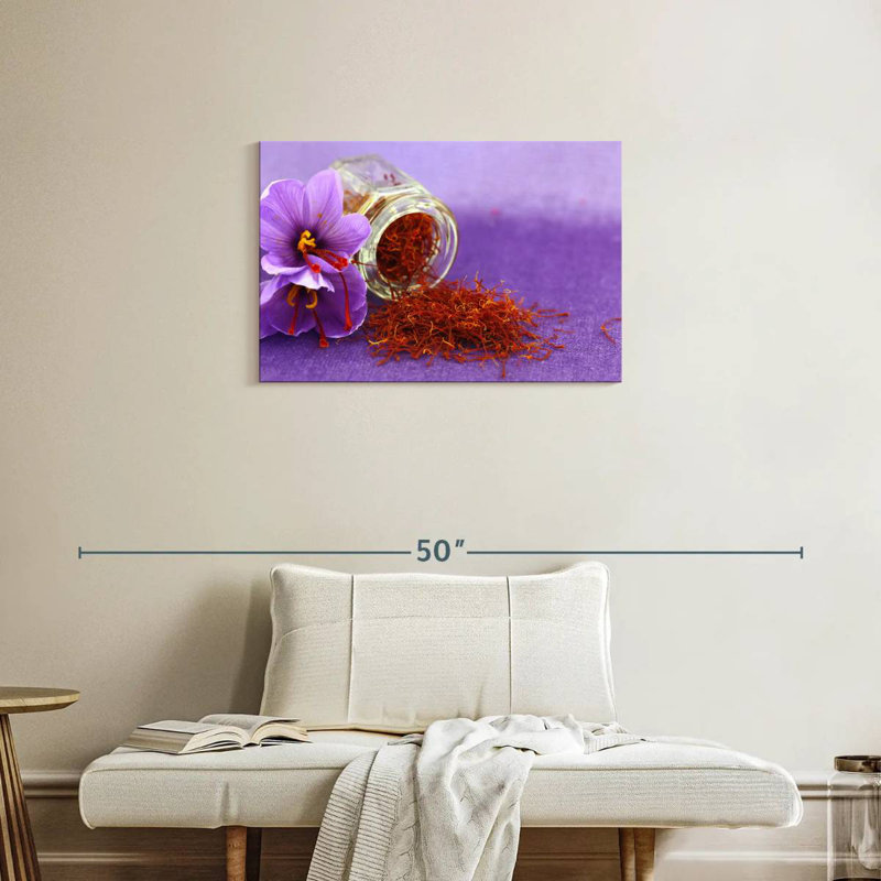 Safran et fleurs, H 20 po x l 30 po