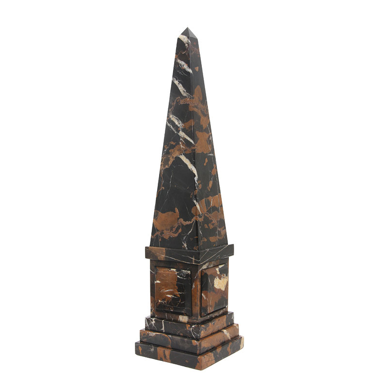 Sculpture en marbre obelisk Konner, Noir / or