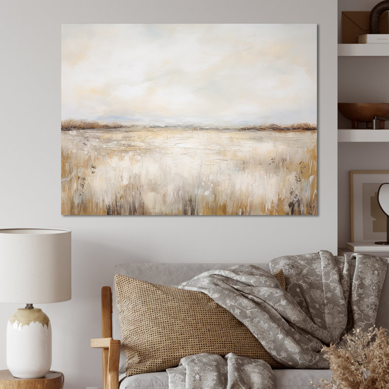 Décoration murale Pairies Minimalisme, charme de campagne I - Prairies, H 16 po x l 32 po x P 1 po, Toile tendue