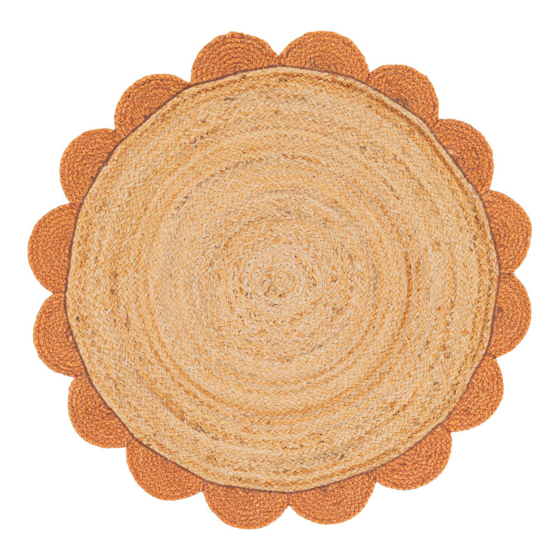 Cosner Hand Braided Area Rug, Round 3'1"