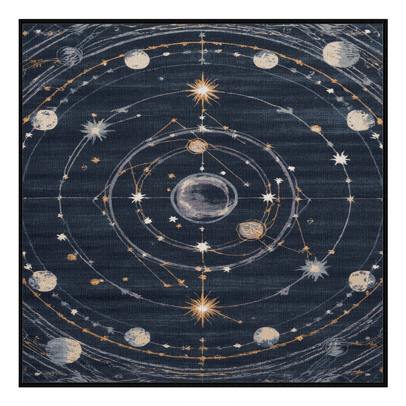 Tapis gris lavable à la machine, Carré 5 pi