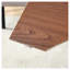 Table basse ovale en verre trempé avec base en grain de bois de noyer - Table de salon moderne multifonctionnelle avec tablette inférieure