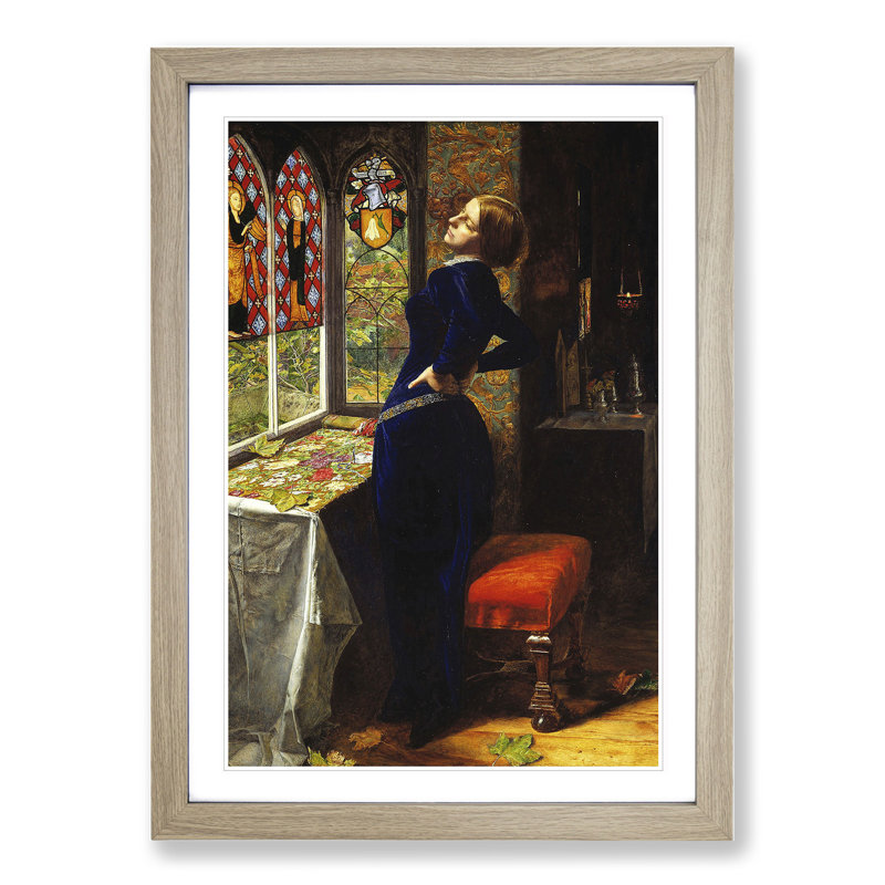 Mariana by John Everett Millais - Framed Print, Oak Framed, 36cm H x 27cm W x 2cm D