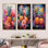 Ensemble de 3 décorations murales colorées, ananas, fantaisistes et tropiques
