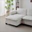 Canapé de luxe en L rembourré en chenille avec repose-pieds-701026255