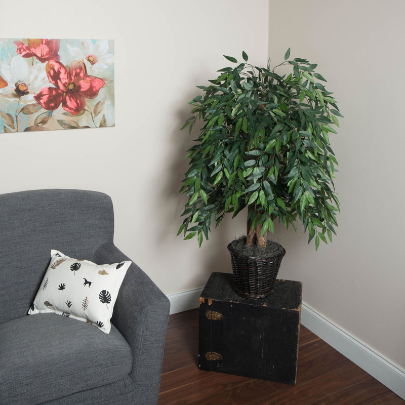 48'' Faux Tree in Wicker/Rattan Basket
