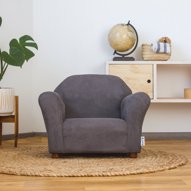 Weybridge Kids Club Chair Roundy Microsuede, Charcoal
