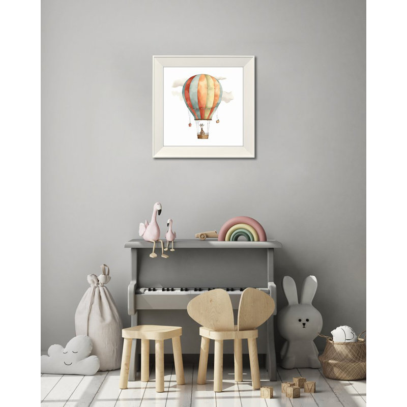 Girafe, art mural sur toile, Cadre d'angle fermé blanc, H 17,5 po x l 17,5 po