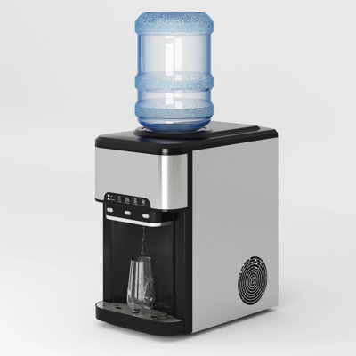 Countertop Top Loading Water Cooler Dispenser with Built-in Ice Maker,44 Lbs in 24H Ice Production & Hot/Cold Water Dispenser,Energy Star 3-5 Gallons -  TABU