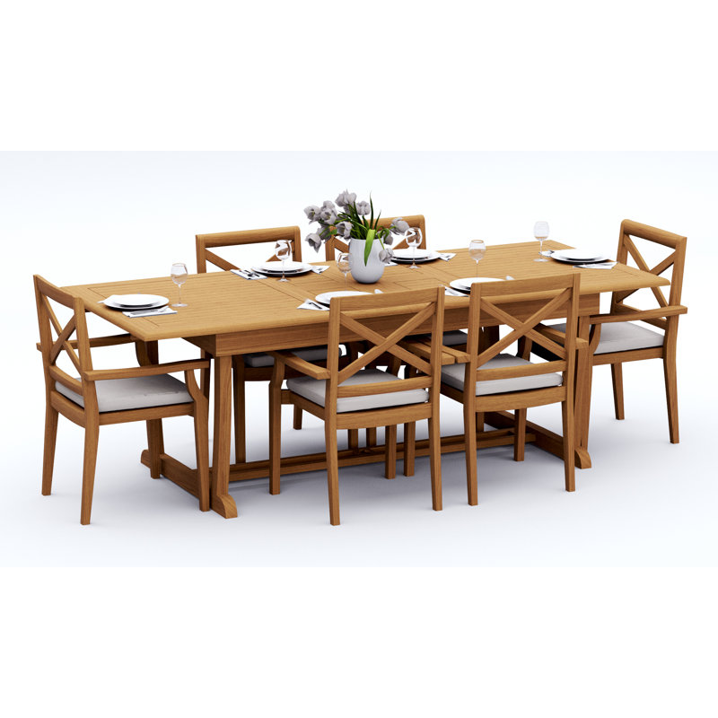Granada Outdoor Teak Dining Set, 6