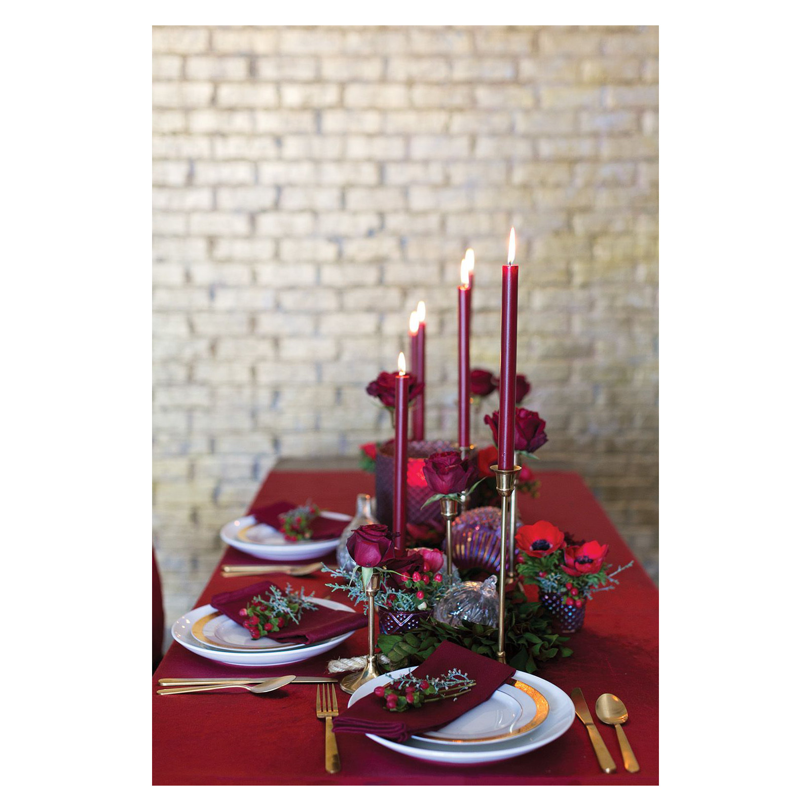 Metal Tabletop Candlestick, 11" H x 3.25" W x 3.25" D