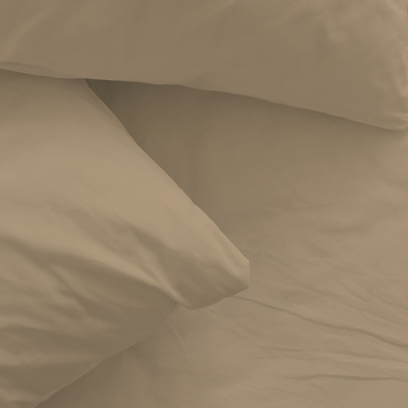 Ensemble de draps en rayonne de bambou 6 pièces , Ensemble de draps pour lit double + 1 drap-housse , Taupe