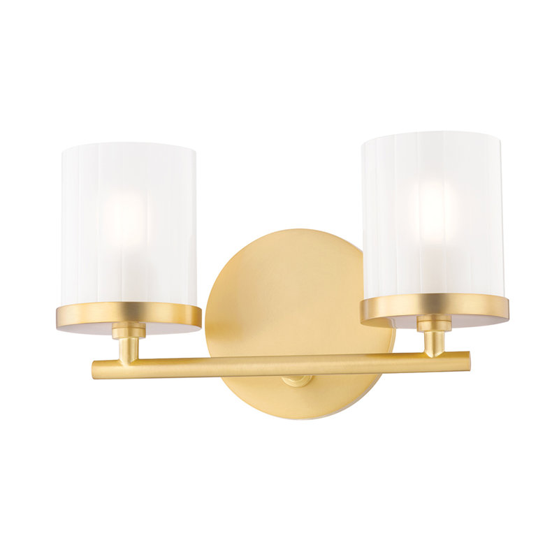 Éclairage de salle de bain à intensité variable 2 lumières Highpoint, Laiton vieilli