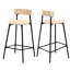 Tabourets de comptoir en corde de papier tissés à la main (de 2). Recherchez un bar pour la maison. Structure en métal noir avec siège blanc crème. Et un style polyvalent. Confortable-1340721905