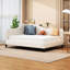 Lit de jour en L en lin beige avec pieds en bois massif pour une utilisation ferme - un espace apaisant-2104541265-2104541267