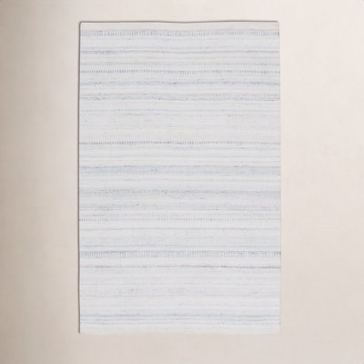Finian Light Blue Ivory Hand-Woven Outdoor Rug