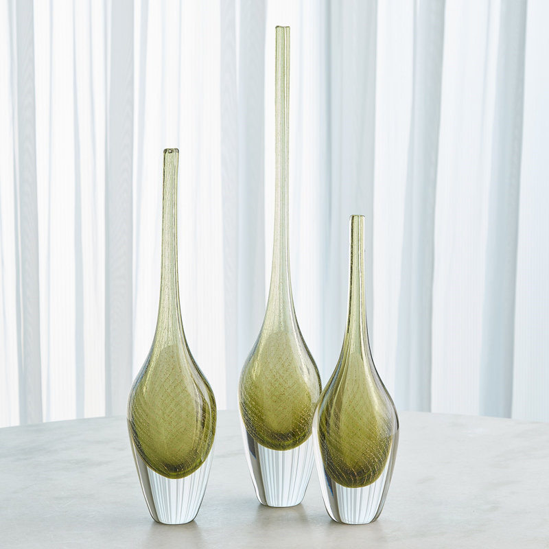 Flecked Spire Bottle-Olive-Sm, 19.75" H x 4.75" W x 4.75" D