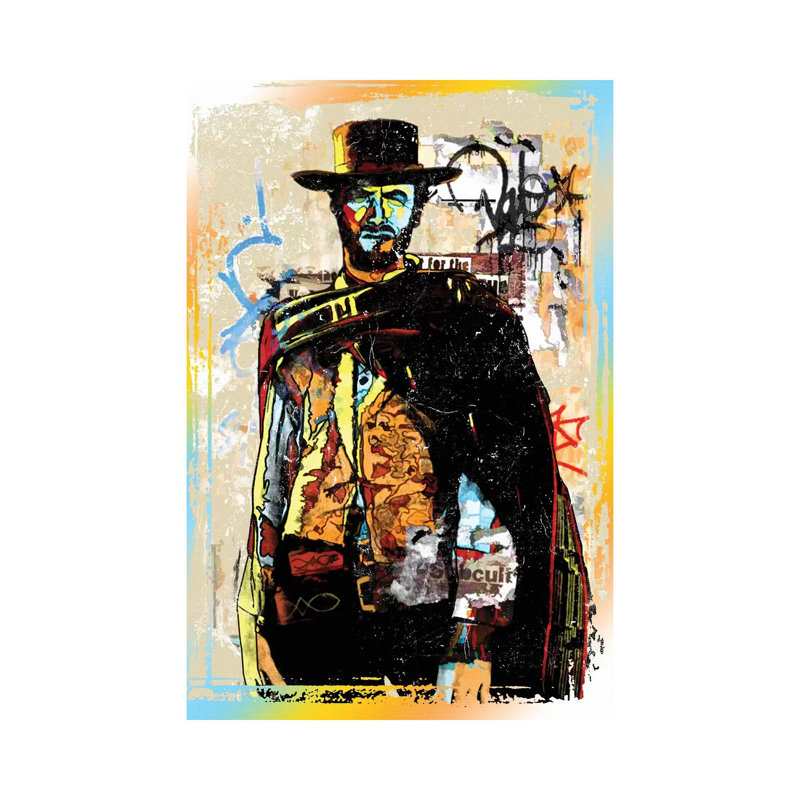 Clint Eastwood Graffiti Cowboy - Wrapped Canvas Print, 66.04 cm H x 45.72 cm W x 1.91 cm D