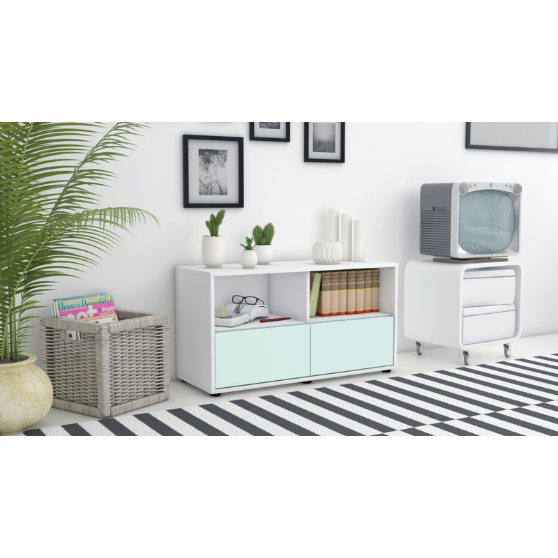 Oak Park 92cm Sideboard, White and Light Blue
