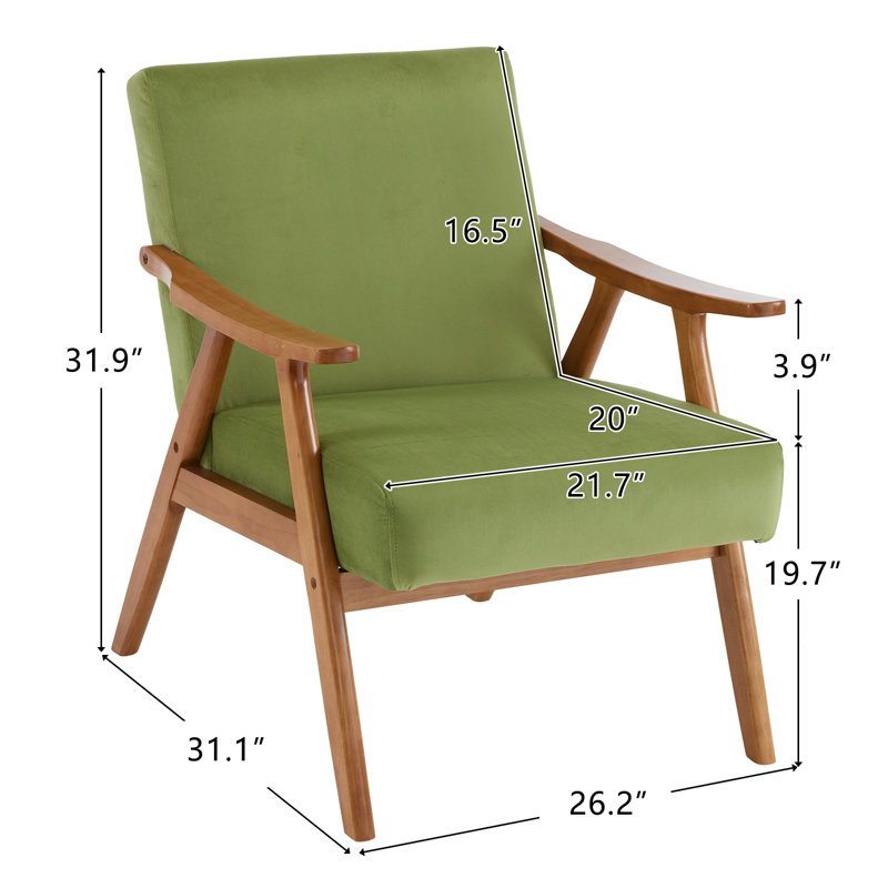 Khymani Upholstered Armchair, Green Linen