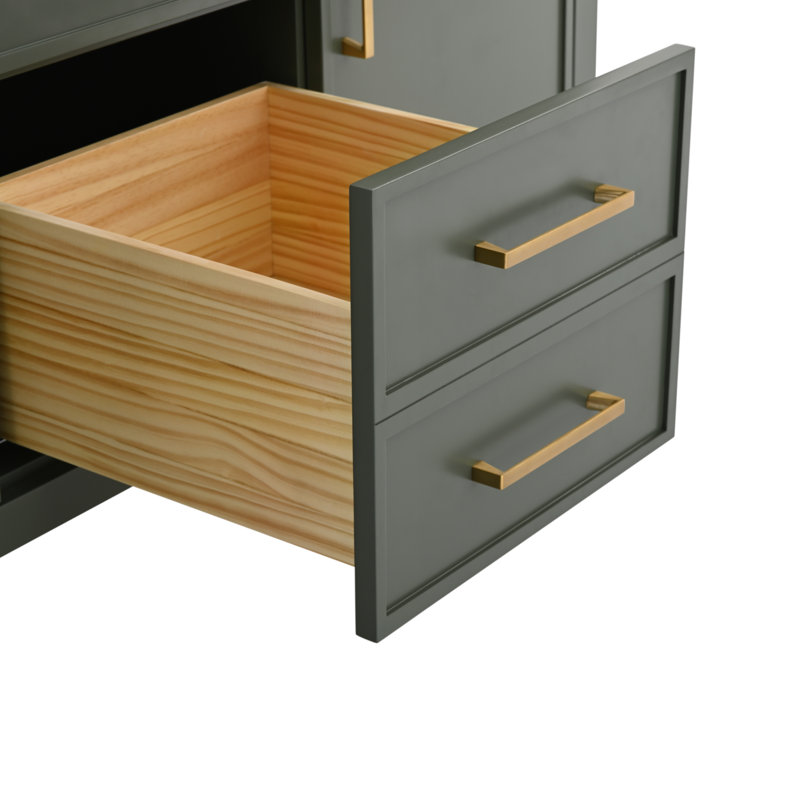 Wenniah 54" Double Vanity, Vintage Green/Brushed Bronze