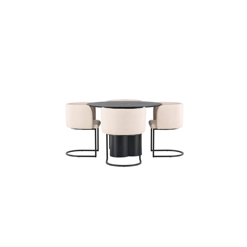 Danean 4 - Person Dining Set, Black