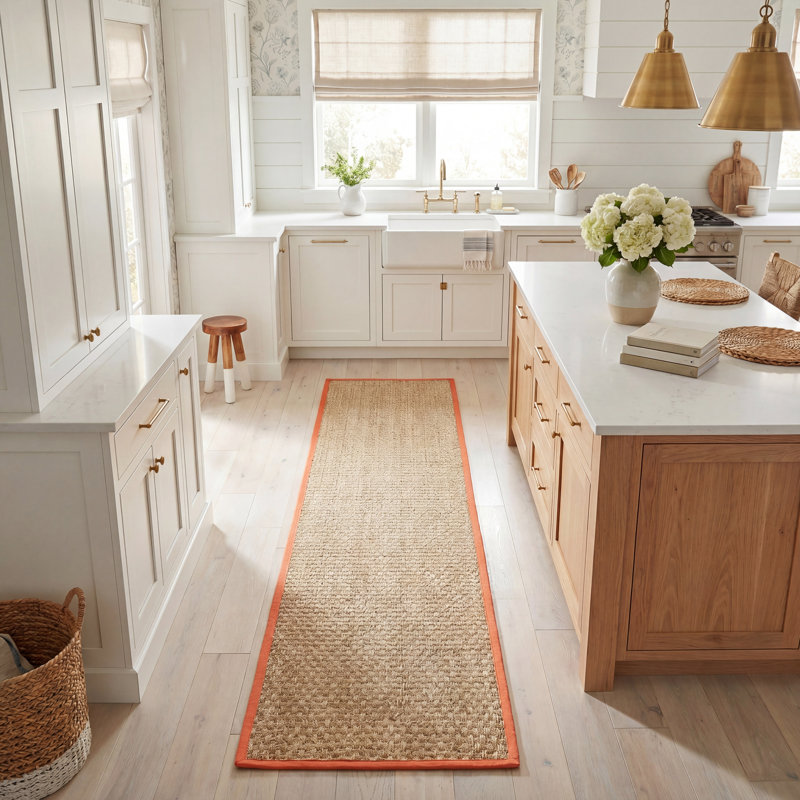 Morrisville Natural Fiber Seagrass Solid Color Rug, Runner 2'6" x 8'
