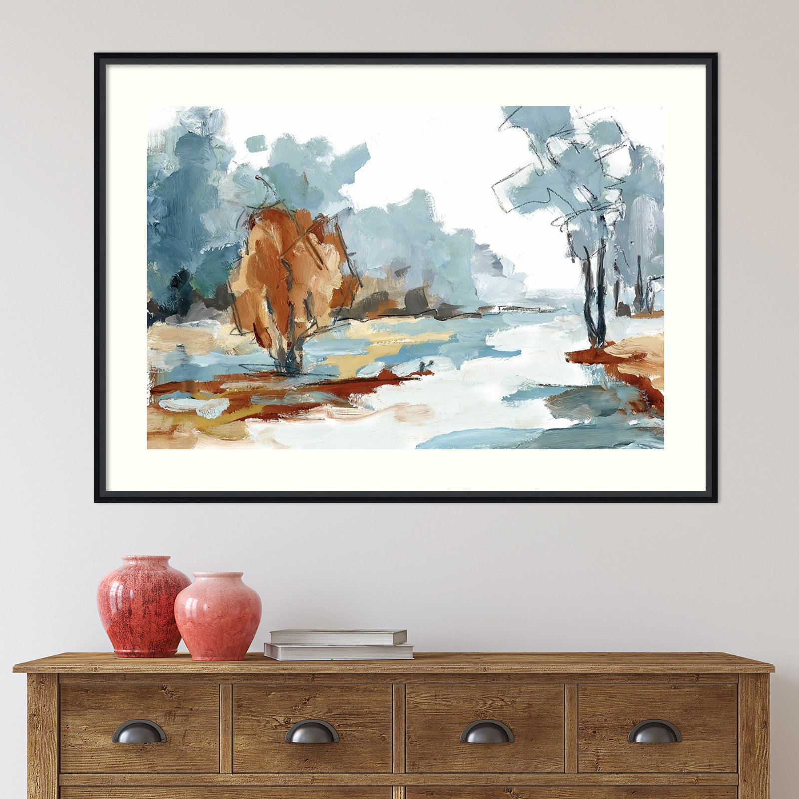 Backroads VI by Jacqueline Ellens, 31" H x 43" W, Black Framed Paper