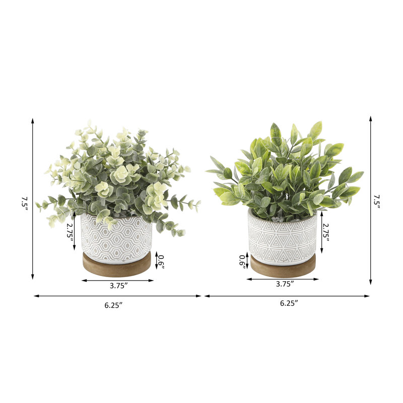 Ensemble 2 pièces de plantes d'eucalyptus artificiels en pot 415 "