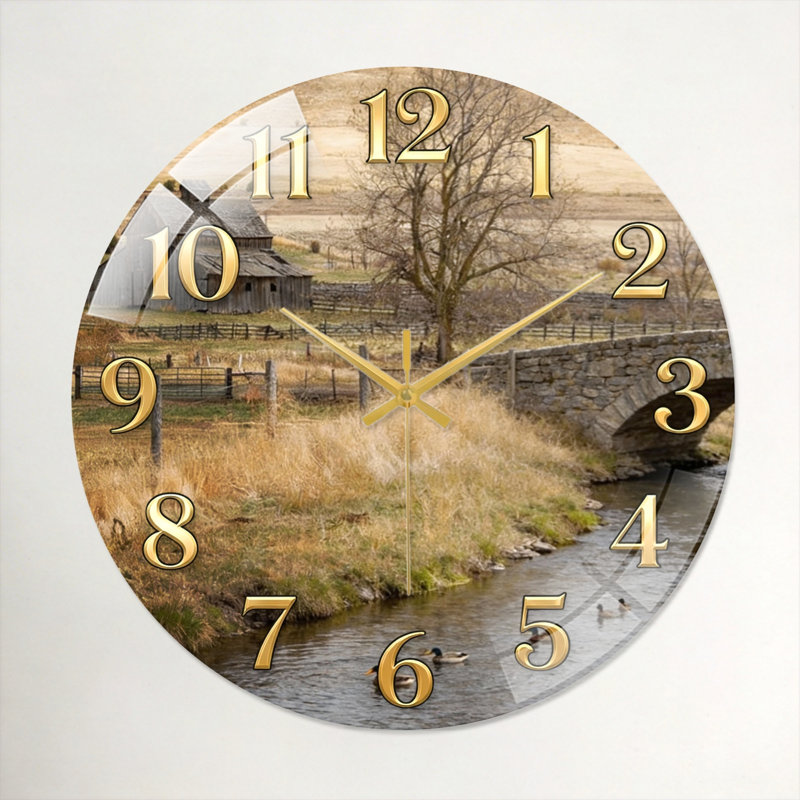 Horloge murale en verre, 40 x 40 cm (15,7 x 15,7 pouces)