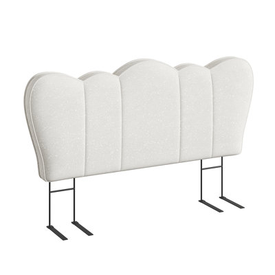 Fabric Upholstered Headboard Adjustable Height Modern Crown Bed Headboard For 8-14 Inch Mattress