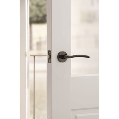 Indiana Style Modern Door Handles on Round Rose in Dual Finish with 3 Lever Lock and 2 Keys