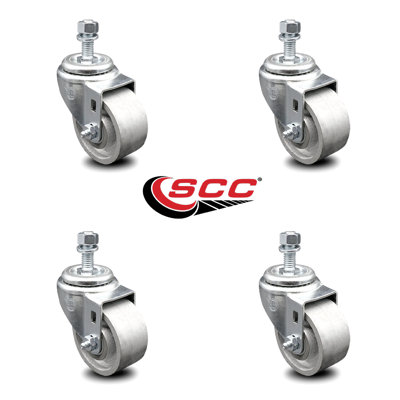 Semi Steel Swivel TS Caster w/RB Set of 4 w/3" Wheels & 12mm Stem-4 Swivel