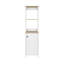 Armoire à linge Jannès, deux tablettes ouvertes, une porte, finition chêne clair / blanc-573626312