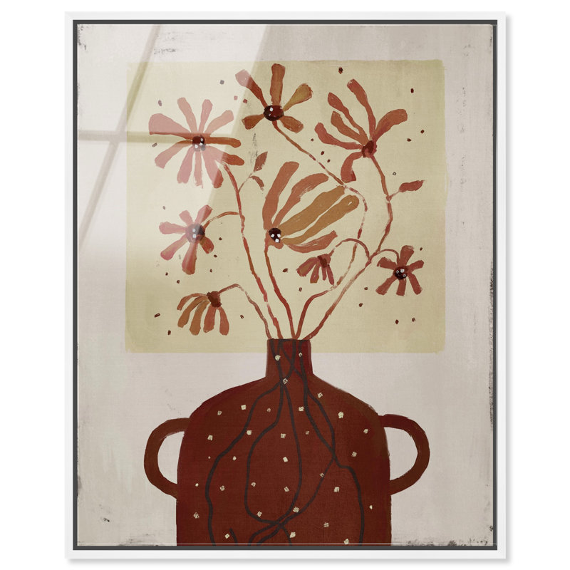 Cherry Flower Vase Print by Oliver Gal, 31" H x 25" W, White Floater Frame