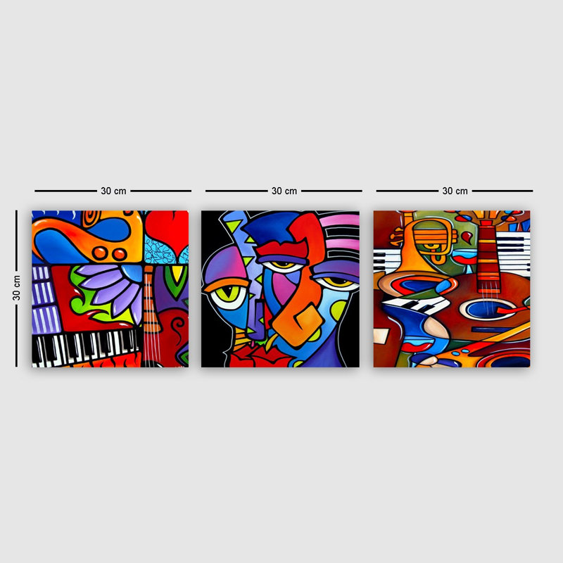 Ensemble de 3 impressions panoramique sur toile tendue