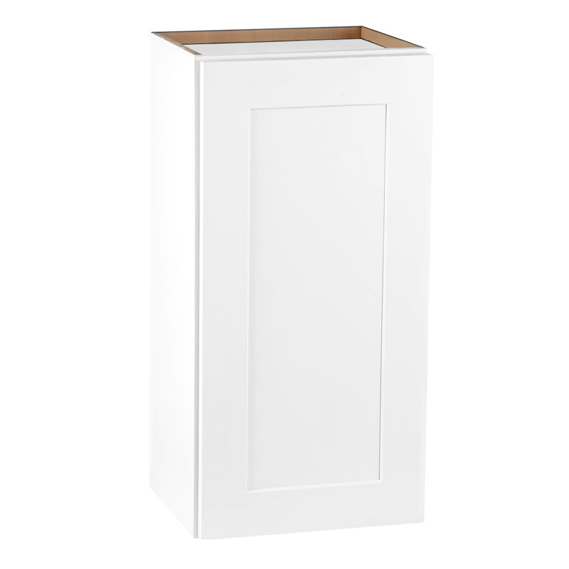 Armoire murale blanche à porte simple en bois massif avec 3 tablettes pour le garage, le bureau, la cuisine - l 12 po x P 12 po x H 42 po, robuste, facile à nettoyer, de salle de bain réglable, de style Shaker, multifonctionnel