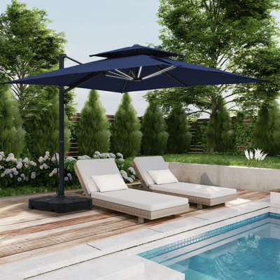 Zamari 118.11'' Lighted Tilt Cantilever Umbrella